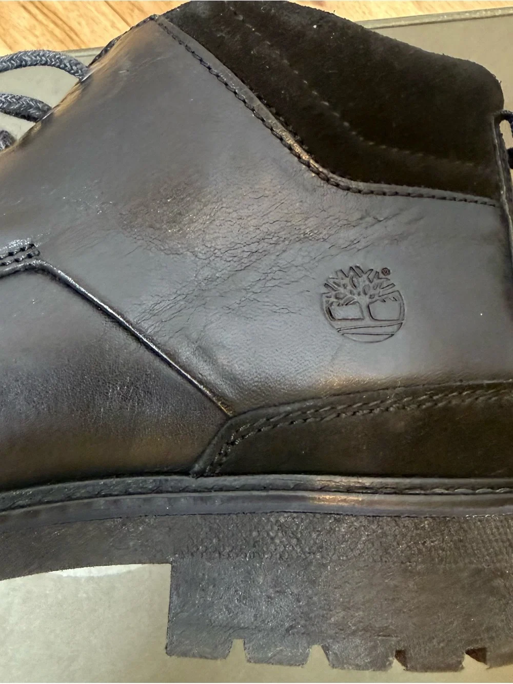 Timberland Men's Black Leather Lace-Up Chukka Boots Size 10.5